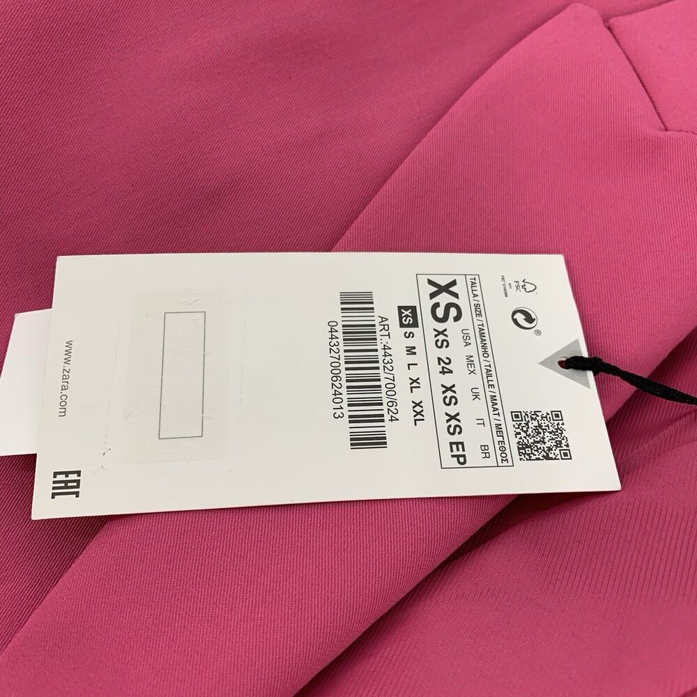 NWT $250 Zara Tailored Boxy Cut One Button Blazer Size XS Womens Dark Pink AKA - Picture 4 of 8